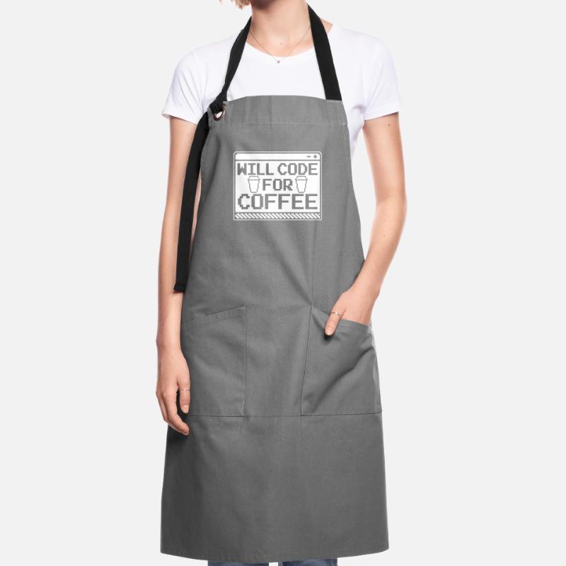 Developer Coder Programmer Coffee Tablier contrasté