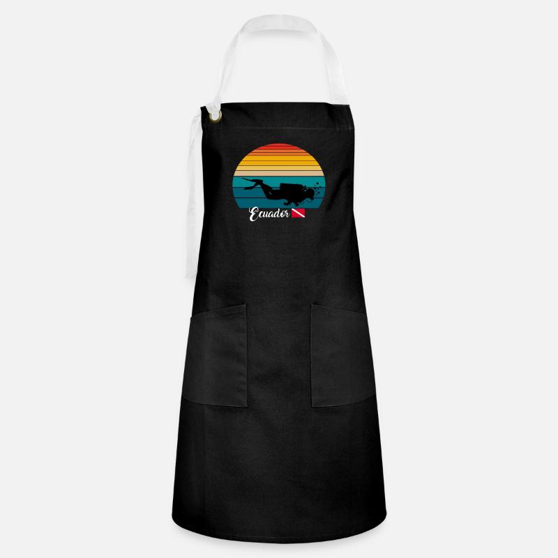 Ecuador Scuba Diving Poison - Artisan Apron - black/white