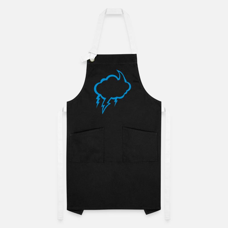 bubble cloud eclair dark cloudy lightning 2210 Artisan Apron