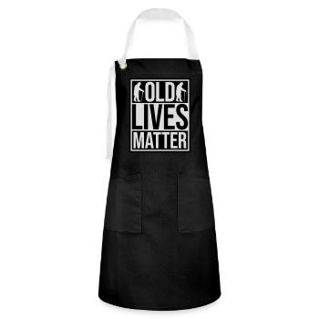 old lives matter quote - Artisan Apron - black/white - Front - Zoe (177cm)