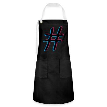 3D effect hashtag - Artisan Apron - black/white - Front - Zoe (177cm)