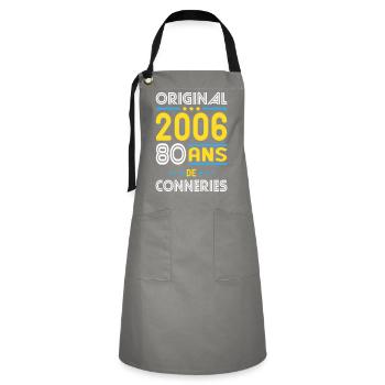 Original – 2006 – 20 years of - Artisan Apron - grey/black - Front - Zoe (177cm)