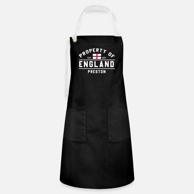 Angleterre Propriété Preston Logo - Tablier contrasté - noir/blanc