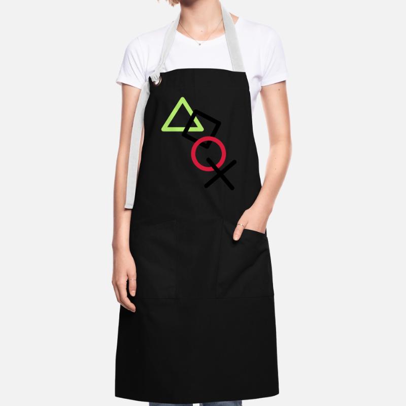 X square triangle icons controller game circle lo Artisan Apron