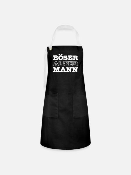 Böser Alter Mann - Kontrastschürze - Schwarz/Weiß