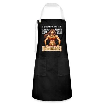 Geburtstag Geschenk Mutter Frau Statement Spruch - Kontrastschürze - Schwarz/Weiß - Vorne - Zoe (177cm)