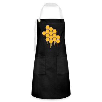 Honeycombs Pattern - Artisan Apron - black/white - Front - Zoe (177cm)