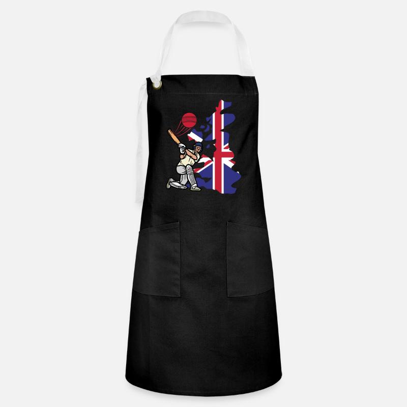 Match de cricket - Angleterre de cricket - Engalnd flag - Tablier contrasté - noir/blanc