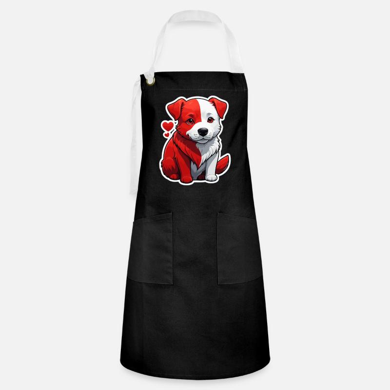 red dog - Artisan Apron - black/white