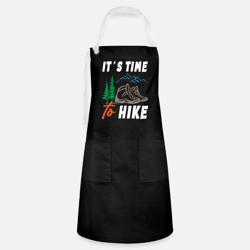 Its Time to Hike - Artisan Apron - black/white