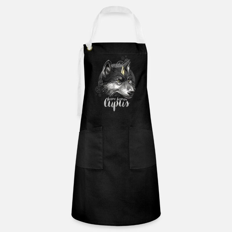 wolf1 - Artisan Apron - black/white