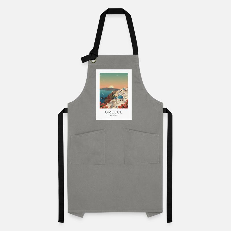 Santorini Sunset Coastal View Artisan Apron