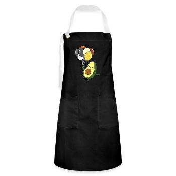 Avocado Ballon Gay Bear Pride - Kontrastschürze - Schwarz/Weiß - Vorne - Zoe (177cm)