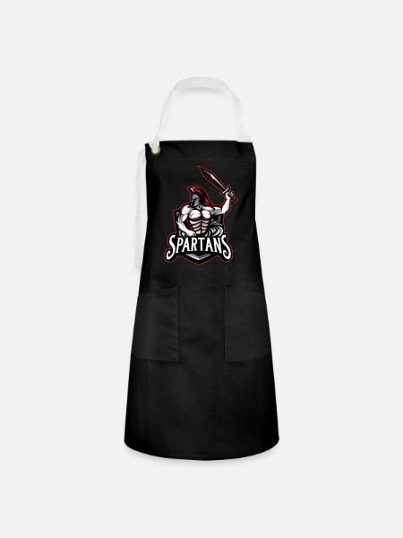 Spartaner - Kontrastschürze - Schwarz/Weiß