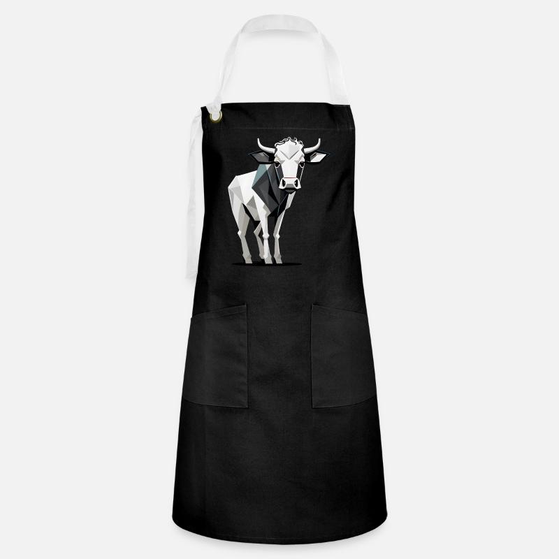 Minimalistic Cow - Artisan Apron - black/white