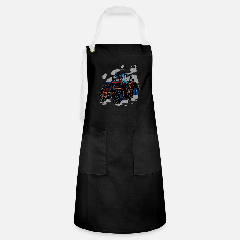 Tractor Pulling Power Full Pull Motorsport Gift - Artisan Apron - black/white