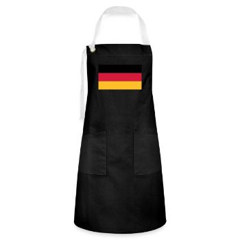 Deutschlandfahne Flagge Schwarz Rot Gold - Kontrastschürze - Schwarz/Weiß - Vorne - Zoe (177cm)