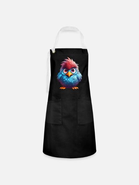 Fluffy Feathered Darling - Kontrastschürze - Schwarz/Weiß