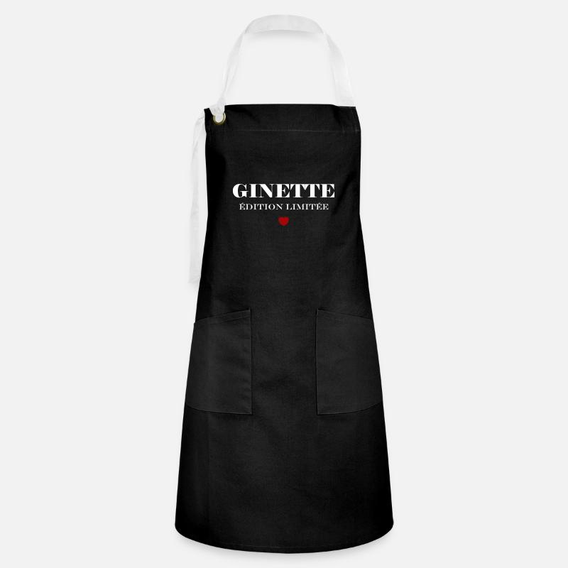 ginette - Tablier contrasté - noir/blanc