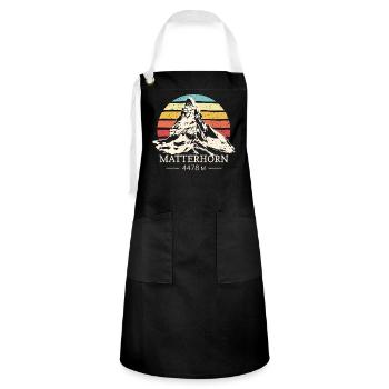 Matterhorn Climbing Finisher Skiing Zermatt - Artisan Apron - black/white - Front - Zoe (177cm)
