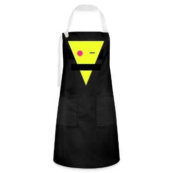 Neon Geometrische Silhouette - Kontrastschürze - Schwarz/Weiß - Vorne - Zoe (177cm)
