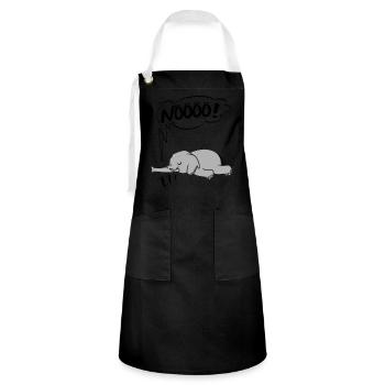 NÖÖÖ Nö Elefant Ingnorant Nein Nö Chef - Kontrastschürze - Schwarz/Weiß - Vorne - Zoe (177cm)