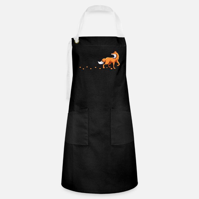 Fox Lover Fox suit le sentier Foxes Footprints - Tablier contrasté - noir/blanc