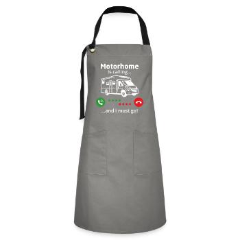 Motorhome is calling and i must go - Artisan Apron - grey/black - Front - Zoe (177cm)