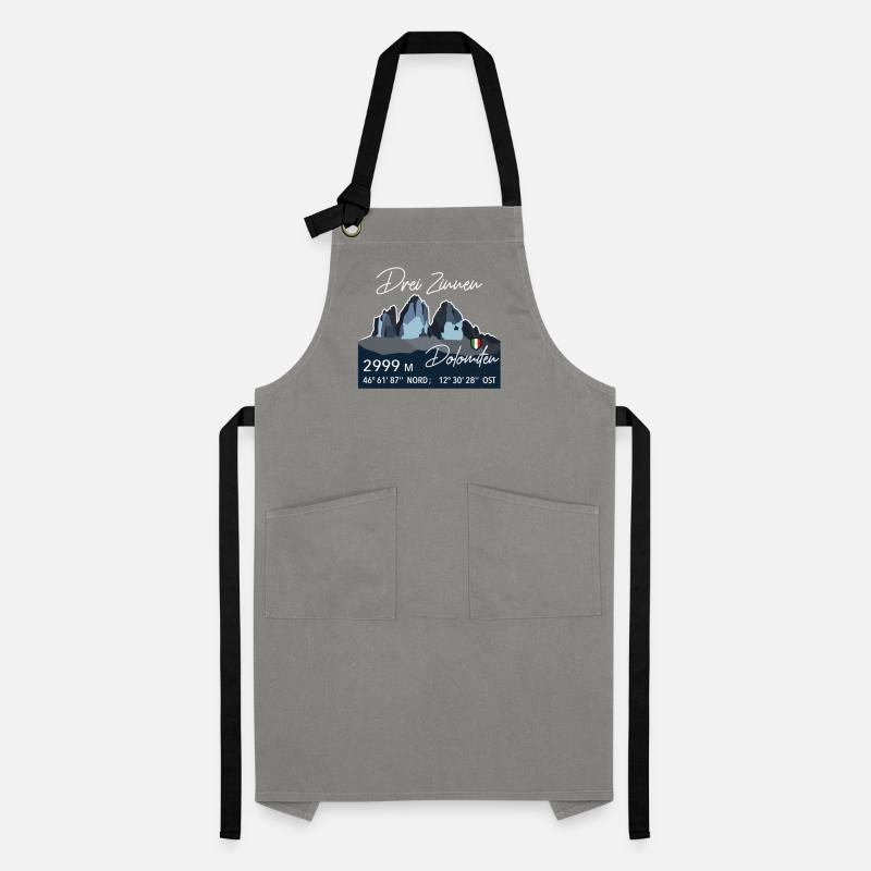 Three Peaks Dolomites E5 South Tyrol Retro Low Poly Artisan Apron