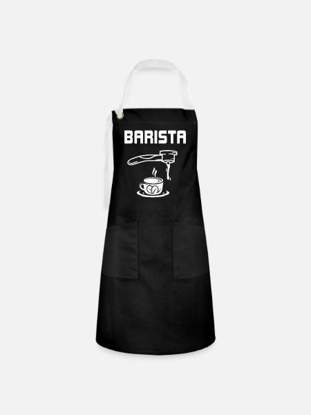 Barista - Kontrastschürze - Schwarz/Weiß