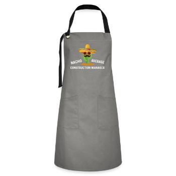 Nacho Average Construction Manager - Artisan Apron - grey/black - Front - Zoe (177cm)