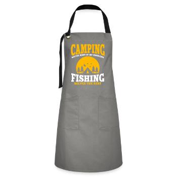 Fun camping and fishing - Artisan Apron - grey/black - Front - Zoe (177cm)