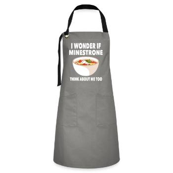 simpleFunny Minestrone T-shirt en tissu - Tablier contrasté - gris/noir - Devant - Zoe (177cm)