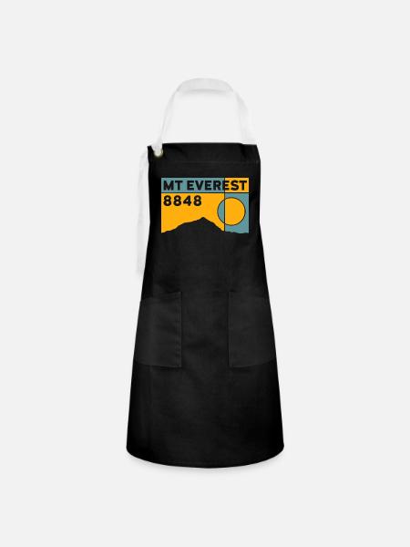 Mount Everest Base Camp Nepal Trekking Souvenir - Kontrastschürze - Schwarz/Weiß