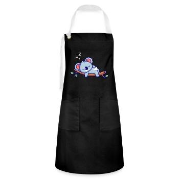 Koala Sleeping - Artisan Apron - black/white - Front - Zoe (177cm)