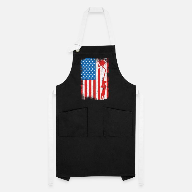 Drapeau de soudage des États-Unis Tablier contrasté
