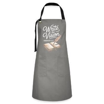 Write the Vision Bible Art - Artisan Apron - grey/black - Front - Zoe (177cm)