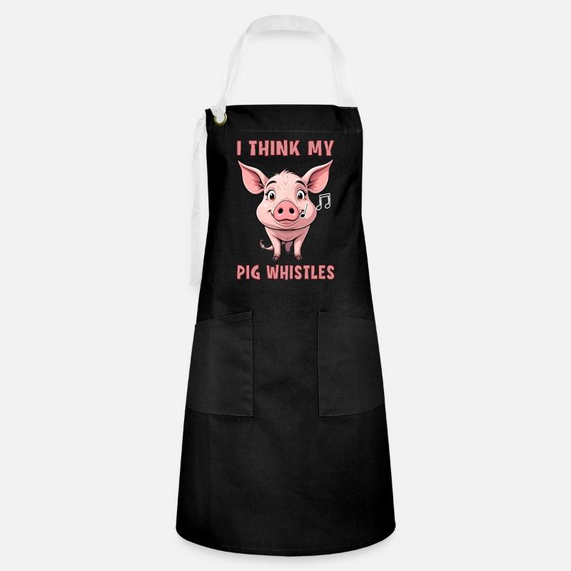 Je pense que mon cochon siffle - Tablier contrasté - noir/blanc