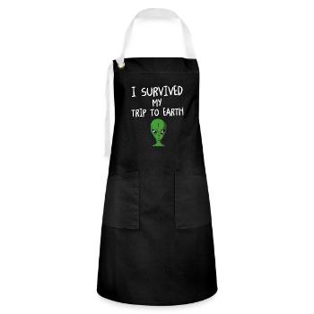 Alien Tshirt OVNI Alien Enfants Mars Messieurs - Tablier contrasté - noir/blanc - Devant - Zoe (177cm)