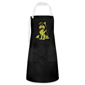 dog comic hund - Kontrastschürze - Schwarz/Weiß - Vorne - Zoe (177cm)