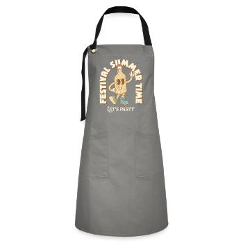 Festival Retro Design - Artisan Apron - grey/black - Front - Zoe (177cm)