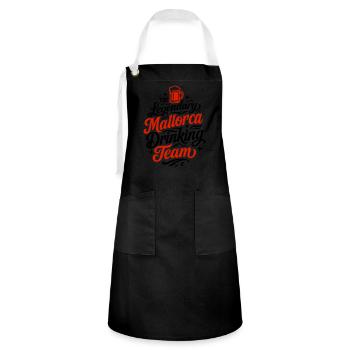 Mallorca Drinking Team - Kontrastschürze - Schwarz/Weiß - Vorne - Zoe (177cm)