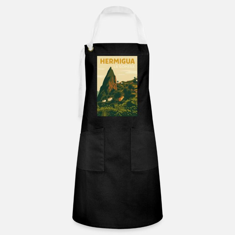 Hermigua - Artisan Apron - black/white