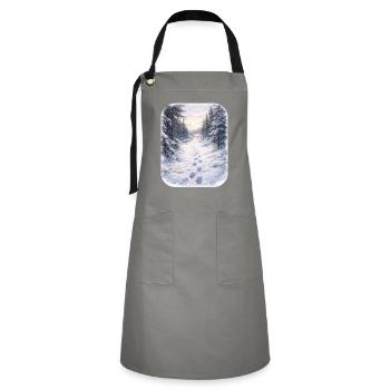 Winter Forest Path Morgenschein - Artisan Apron - grey/black - Front - Zoe (177cm)