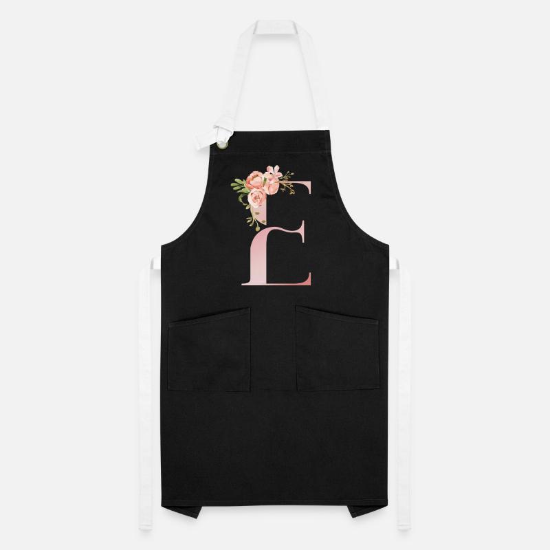 Pastel Floral Monogram E Artisan Apron