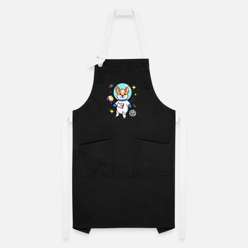 Nonbinary corgi in space Nonbinary Pride Artisan Apron