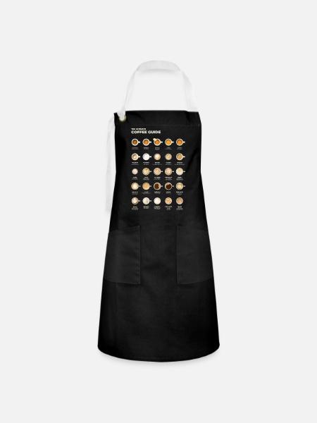 Ultimative Espresso-Kaffee-Tabelle - Kontrastschürze - Schwarz/Weiß