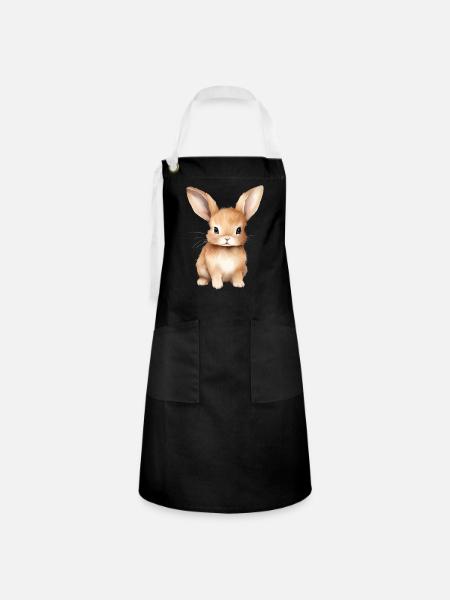 Süßer Hase - Kontrastschürze - Schwarz/Weiß