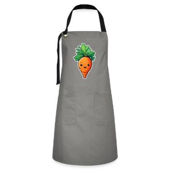 Carrot Carrot Kawai - Artisan Apron - grey/black - Front - Zoe (177cm)