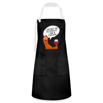 Chicken - Kontrastschürze - Schwarz/Weiß - Vorne - Zoe (177cm)